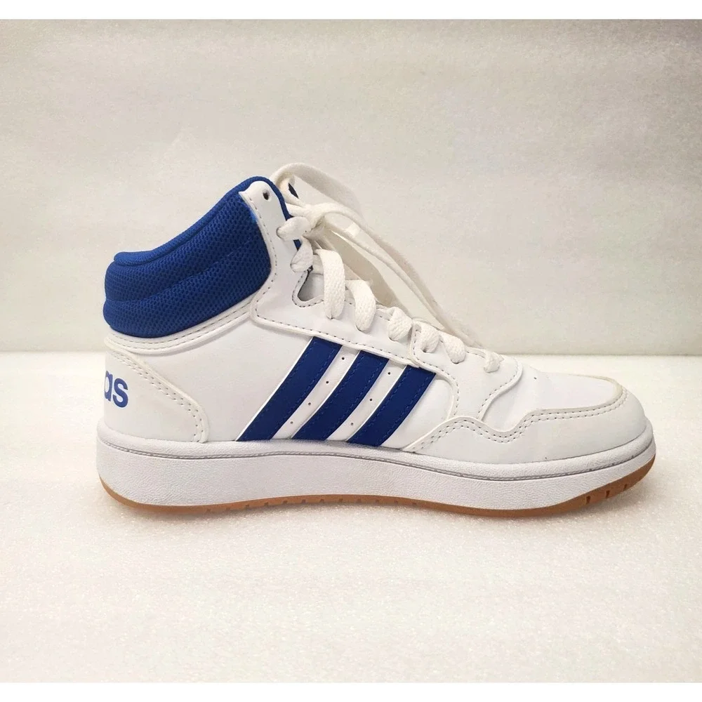 Adidas Hoops 3.0 Kids White Royal Blue Size 1
